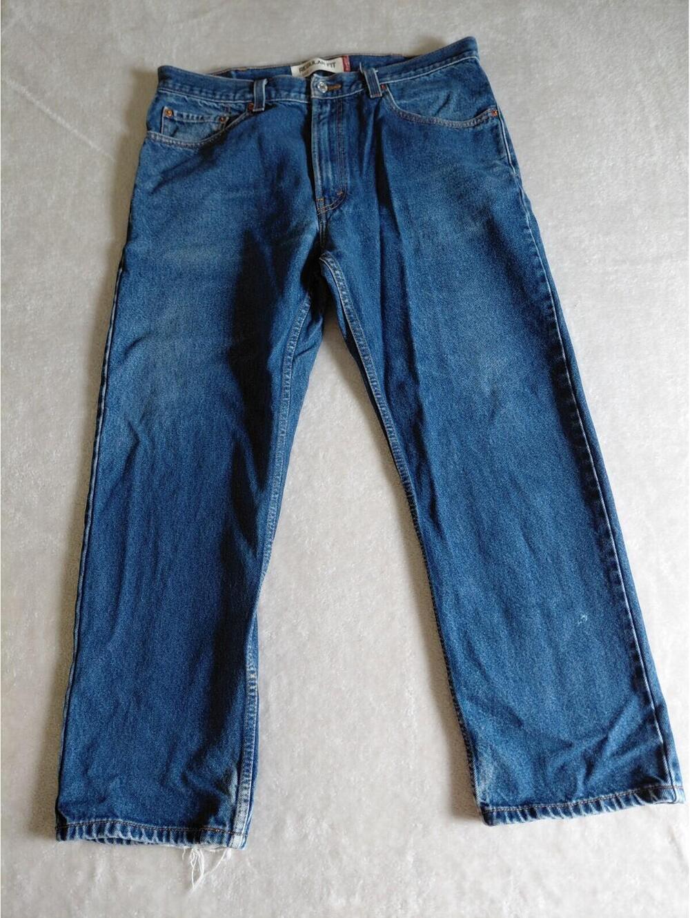 Y2K Levis 505 Regular Fit Jeans Mens 38x30 Blue Medium Wash Denim Cotton